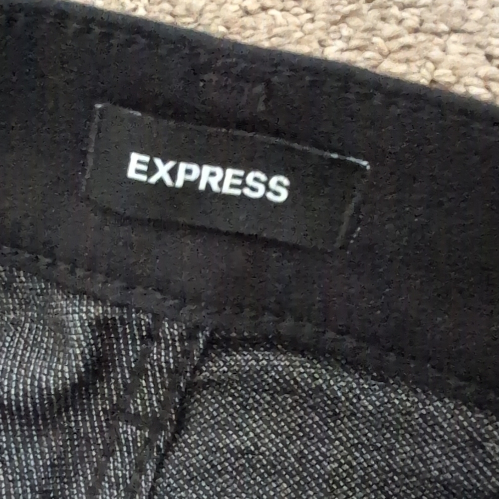 Express Mid Rise Skinny Black Frayed Fringe Hem Long Denim/ Jeans - Picture 8 of 14